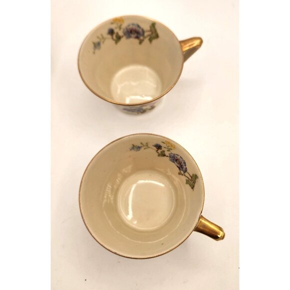 Vtg Limoges France Lidded Sugar, Creamer, 2 Cups Haviland, Charles Field Rosario - Picture 14 of 16